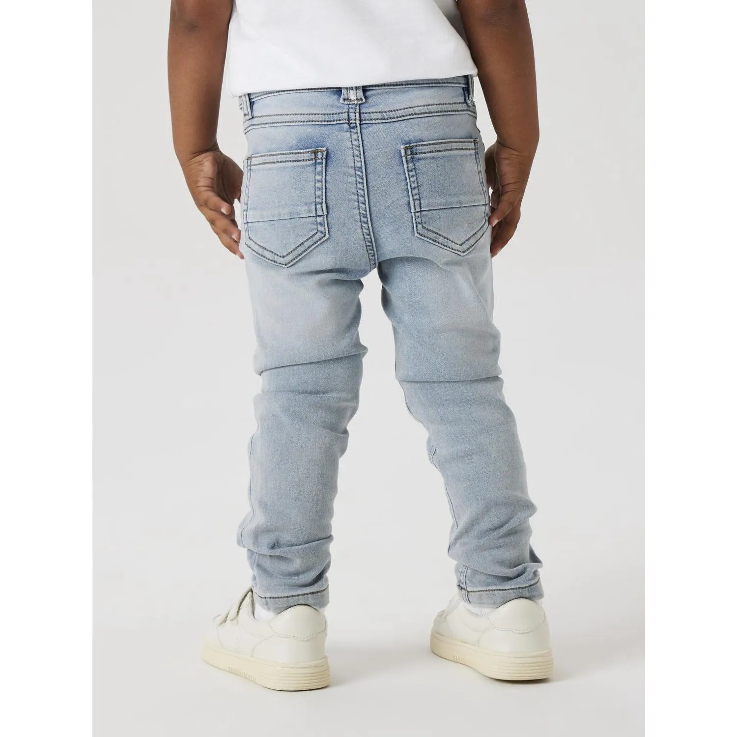 Comfortable Wear Name It Light Blue Bleached Denim Silas Slim Sweat Jeans Noos