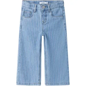 Plain Favorite Basic Necessity Name It Light Blue Denim Multi Rose Wide Stripe Jeans