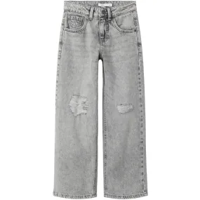 Name It Light Grey Denim Nkfrose Hw Wide Jeans Destr 1411-Be Noos Autumn Days Parent Style Bold Strong Stitch