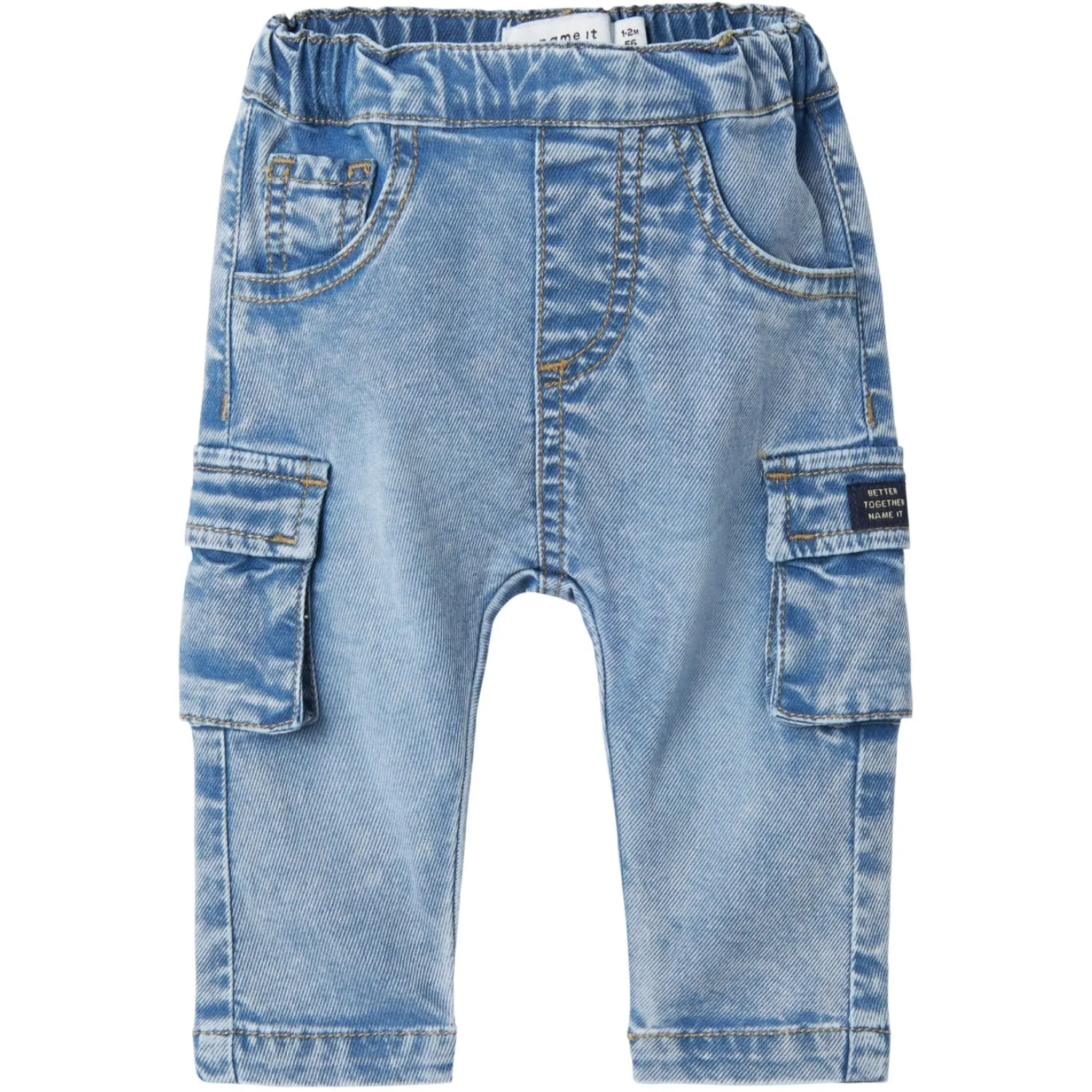 Name It Medium Blue Denim Ben Baggy Cargo Jeans Noos Season Ready Tailored Fit
