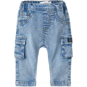 Name It Medium Blue Denim Ben Baggy Cargo Jeans Noos Season Ready Tailored Fit