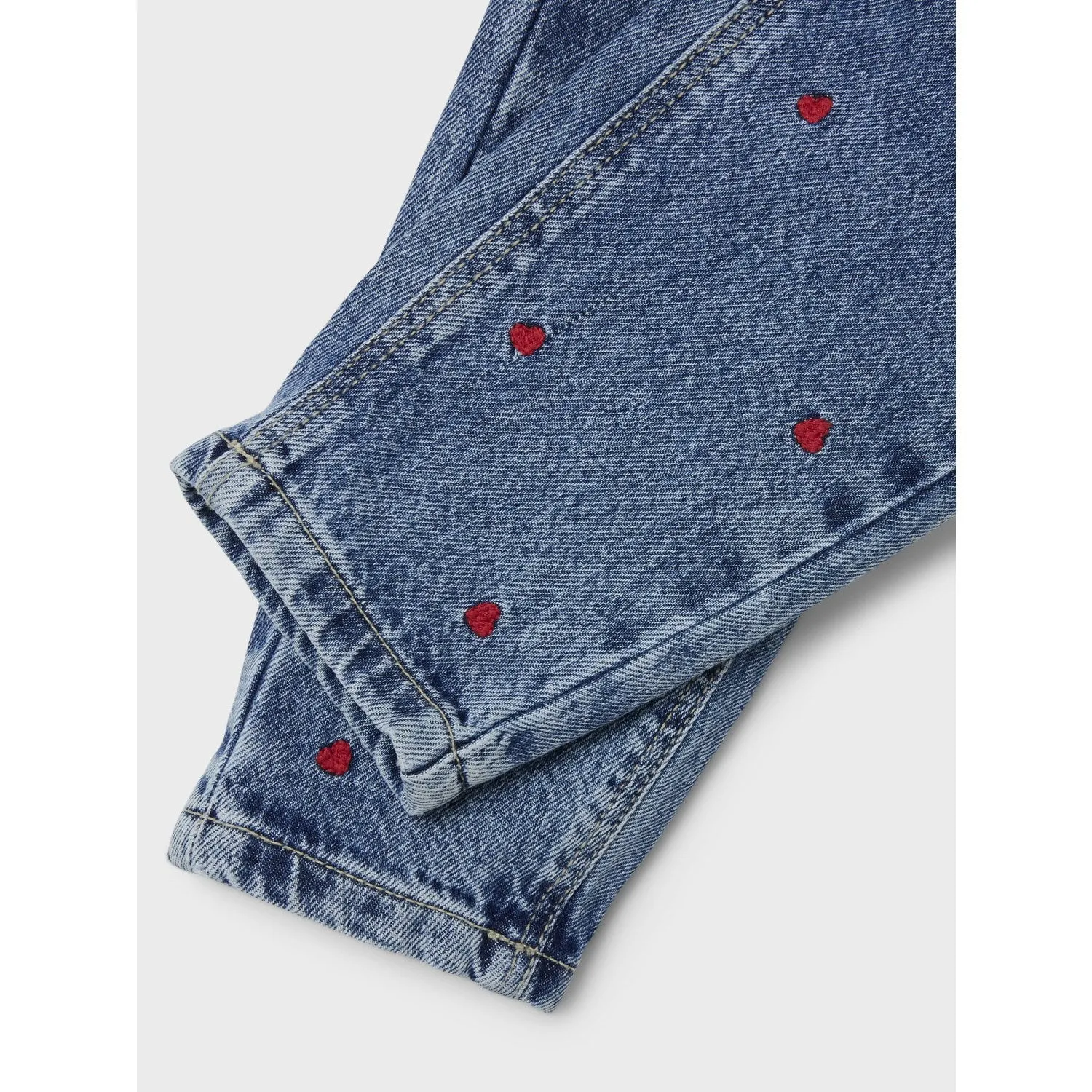 Shape Retention Comfortable Outfit Name It Medium Blue Denim Heart Bella Mom Embroidery Jeans