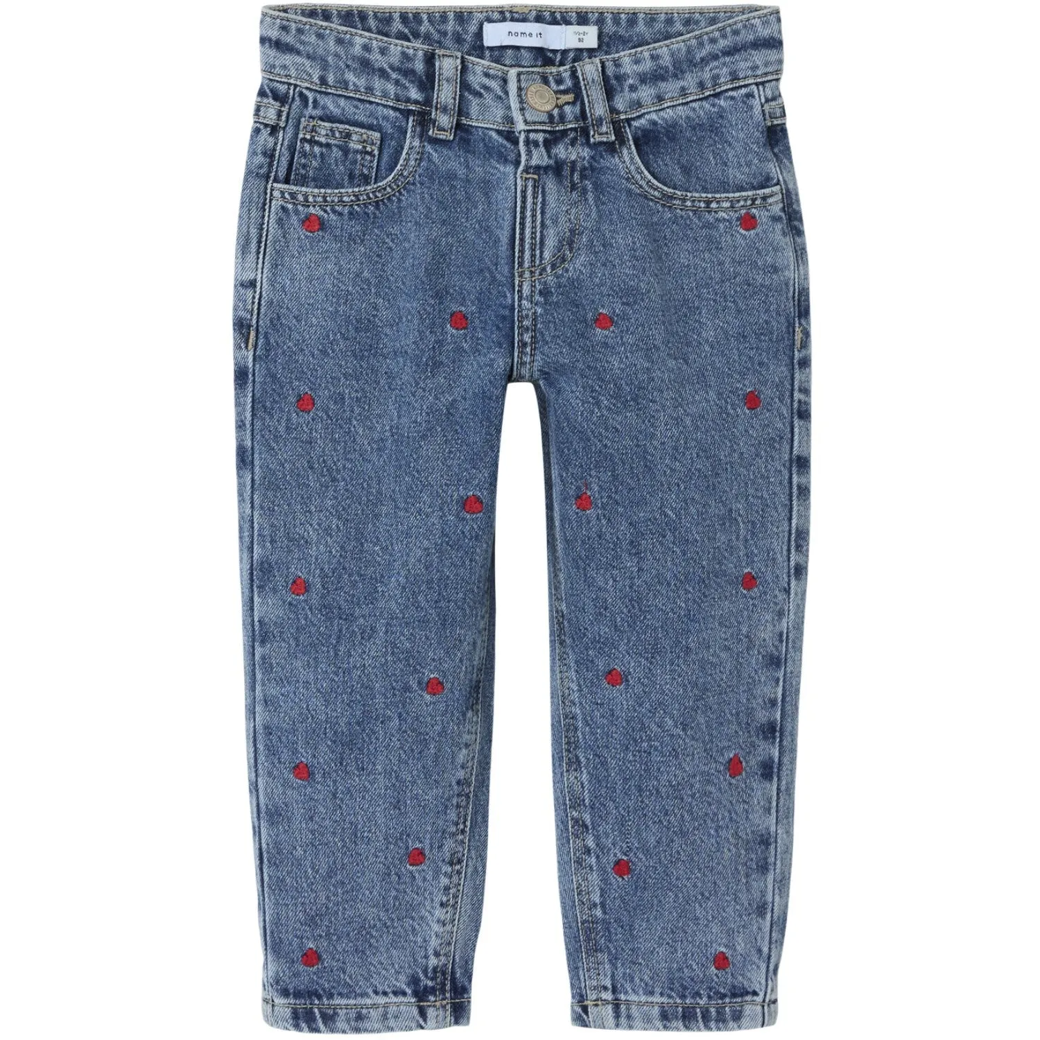 Clean Lines Name It Medium Blue Denim Heart Bella Mom Embroidery Jeans