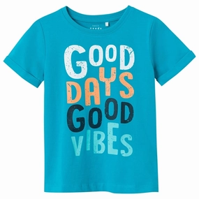 Soft Finish TaglessCollar Name it Algiers Blue Vux T-Shirt