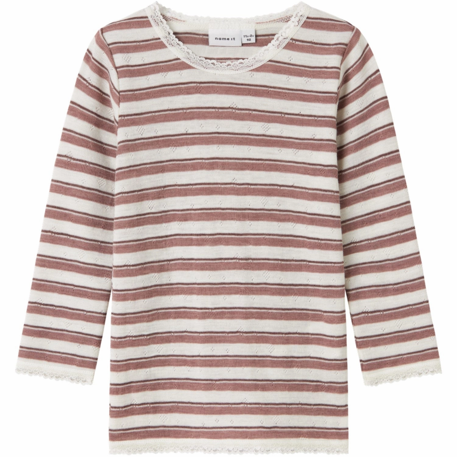 Name It Antler Snow White Nmfwang Wool Needle Ls Top Noos Monochrome Palette