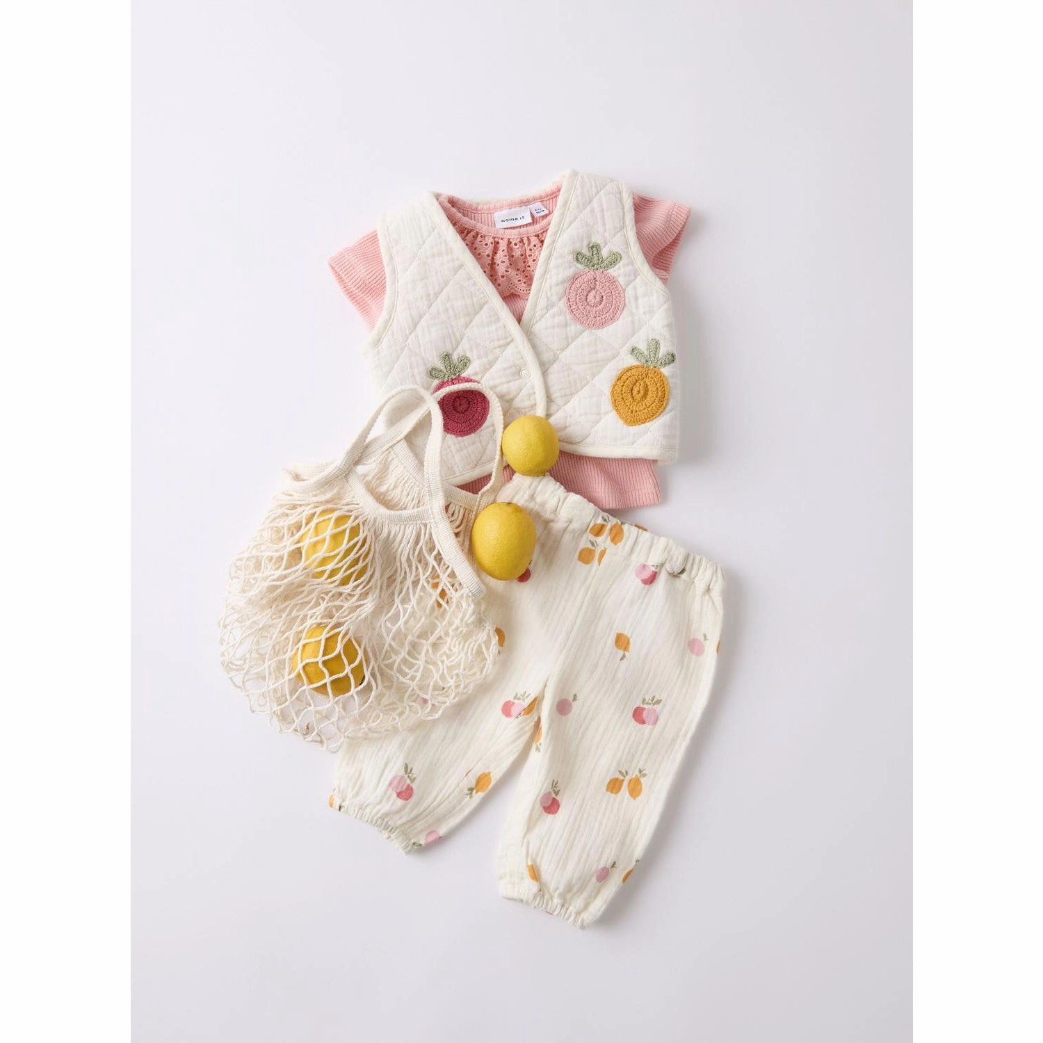 Name It Apricot Blush Helianay Slim Top Soft Fit Wear cotton material