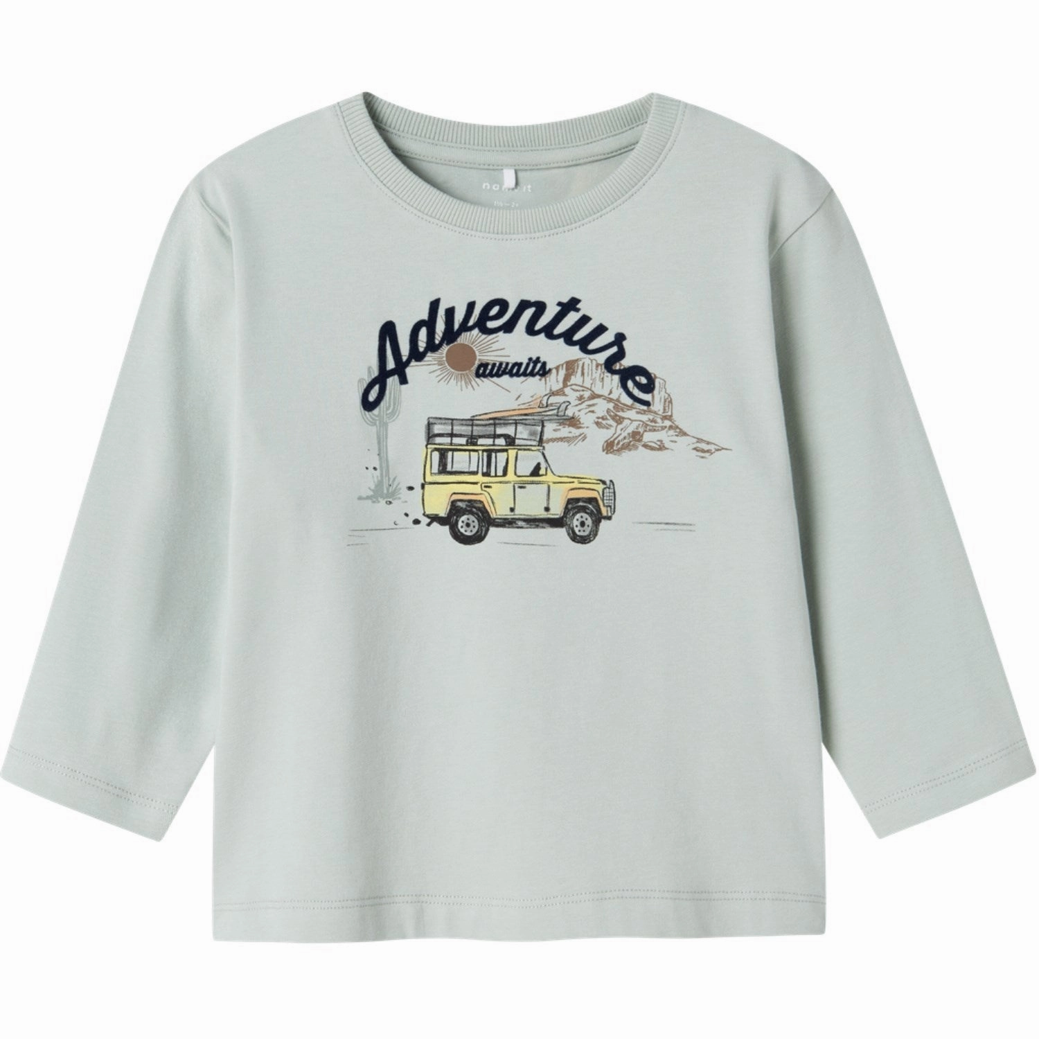 Seamless Shoulder Non-Iron Name It Aqua Gray Hako Regular Blouse