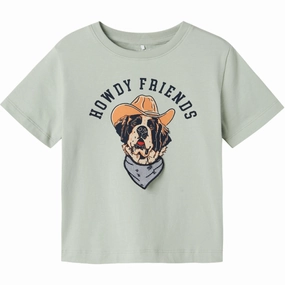 Name It Aqua Gray Hasse Regular T-Shirt Biodegradable Options Breathable Fit