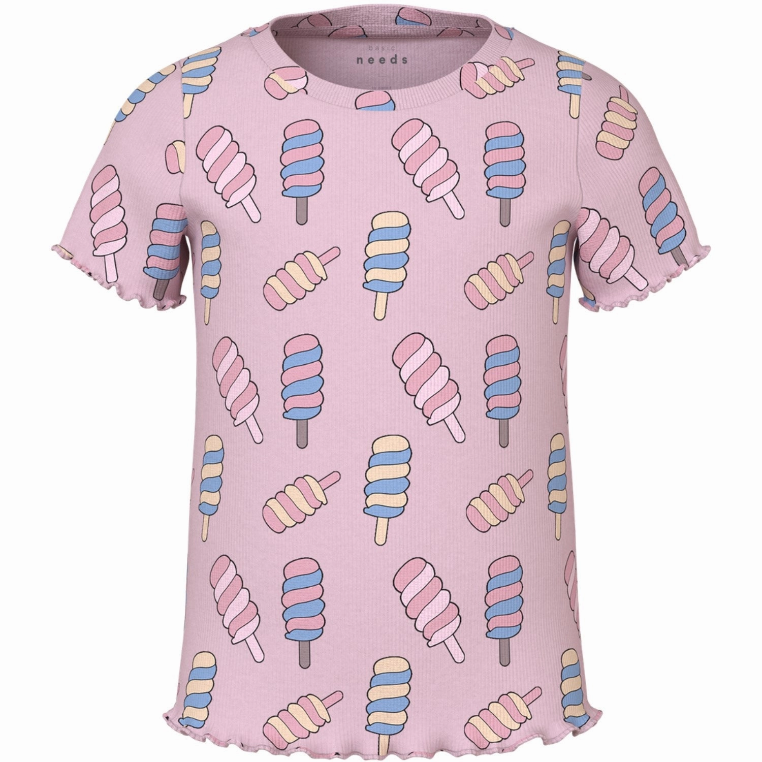 Structured silhouette Name It Ballerina Icecream Vemma AOP Slim T-Shirt