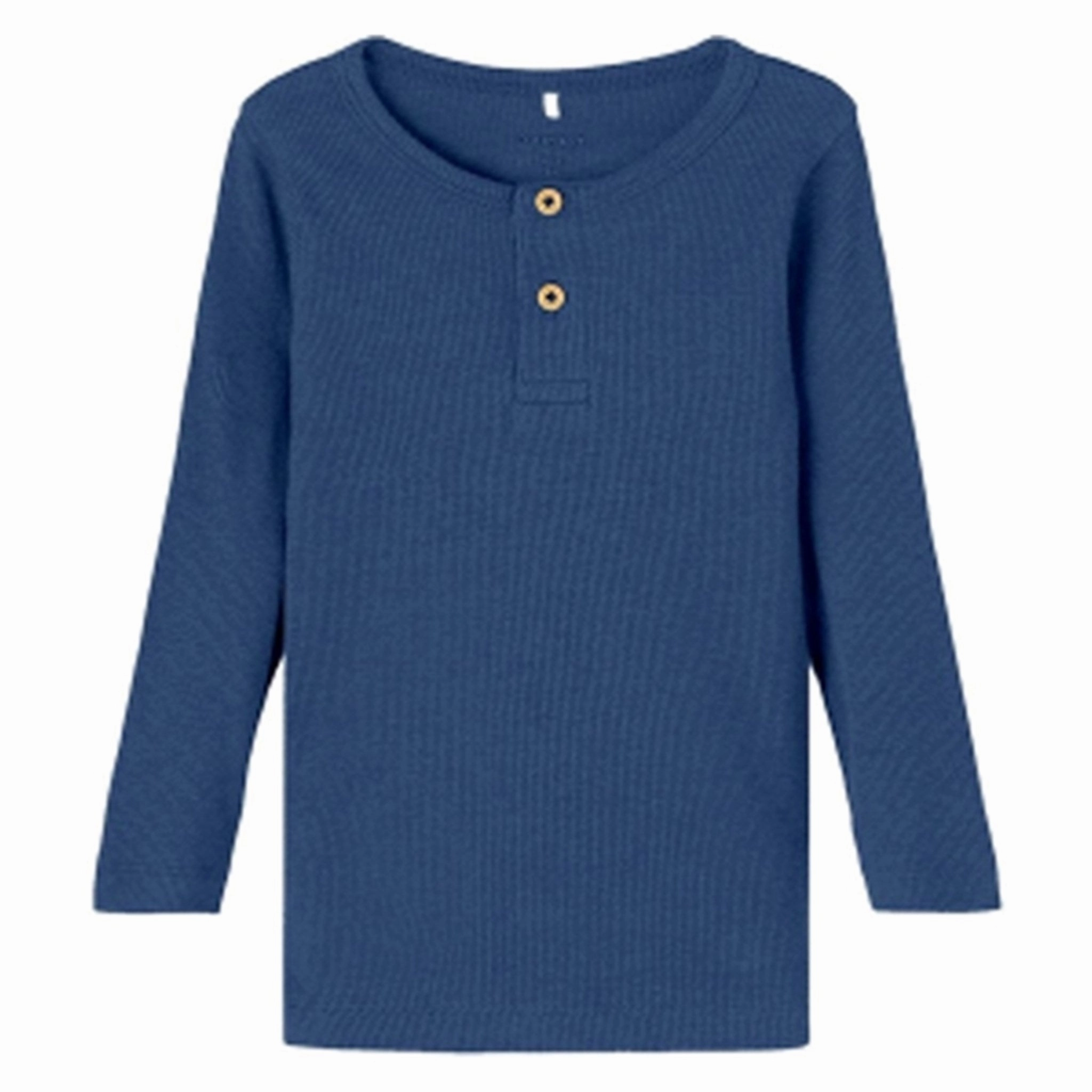 Name it Bijou Blue Kab Noos Blouse Quick Release Placket Laser Cut Edge Detail