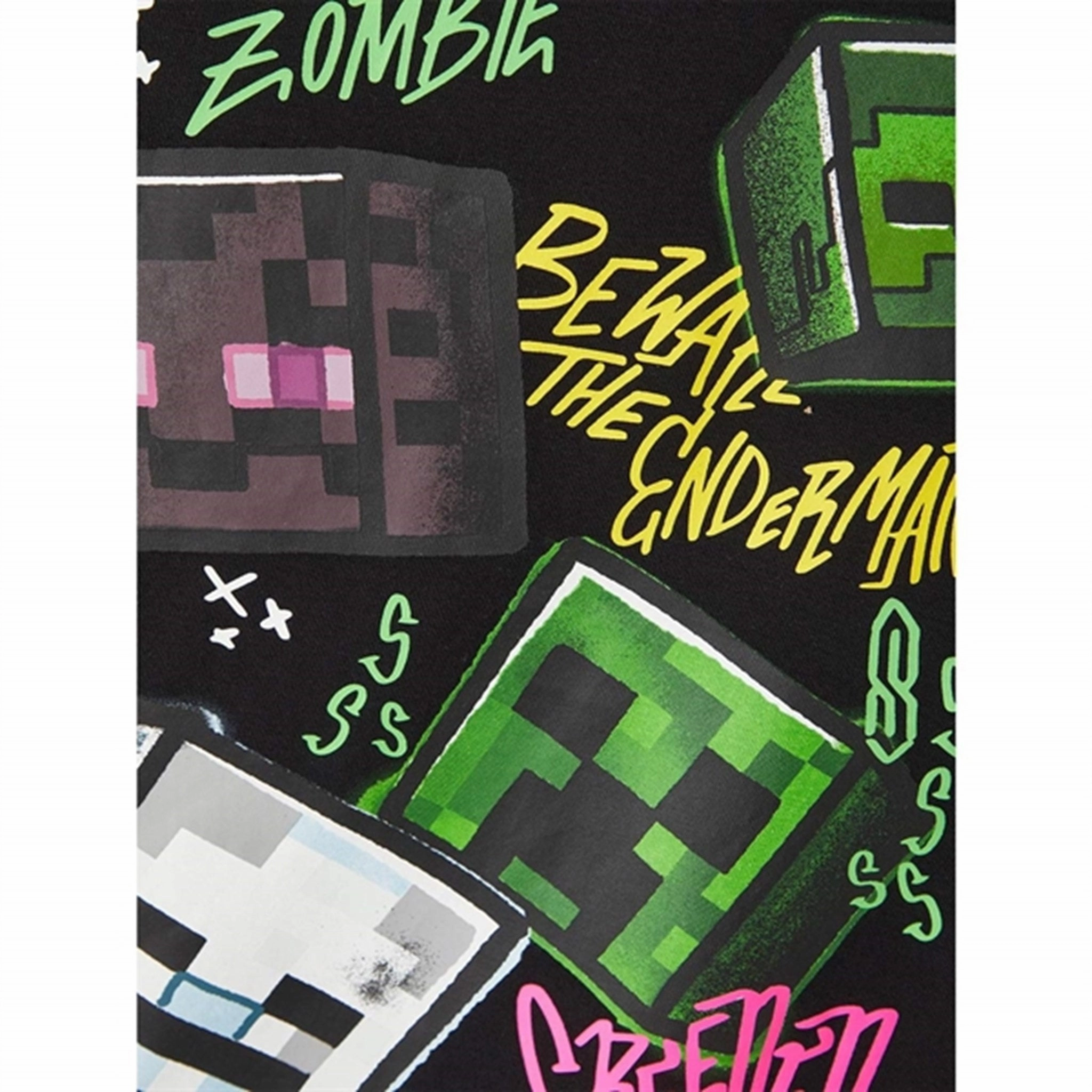 Flatlock stitching Name it Black Dagfin Minecraft T-shirt