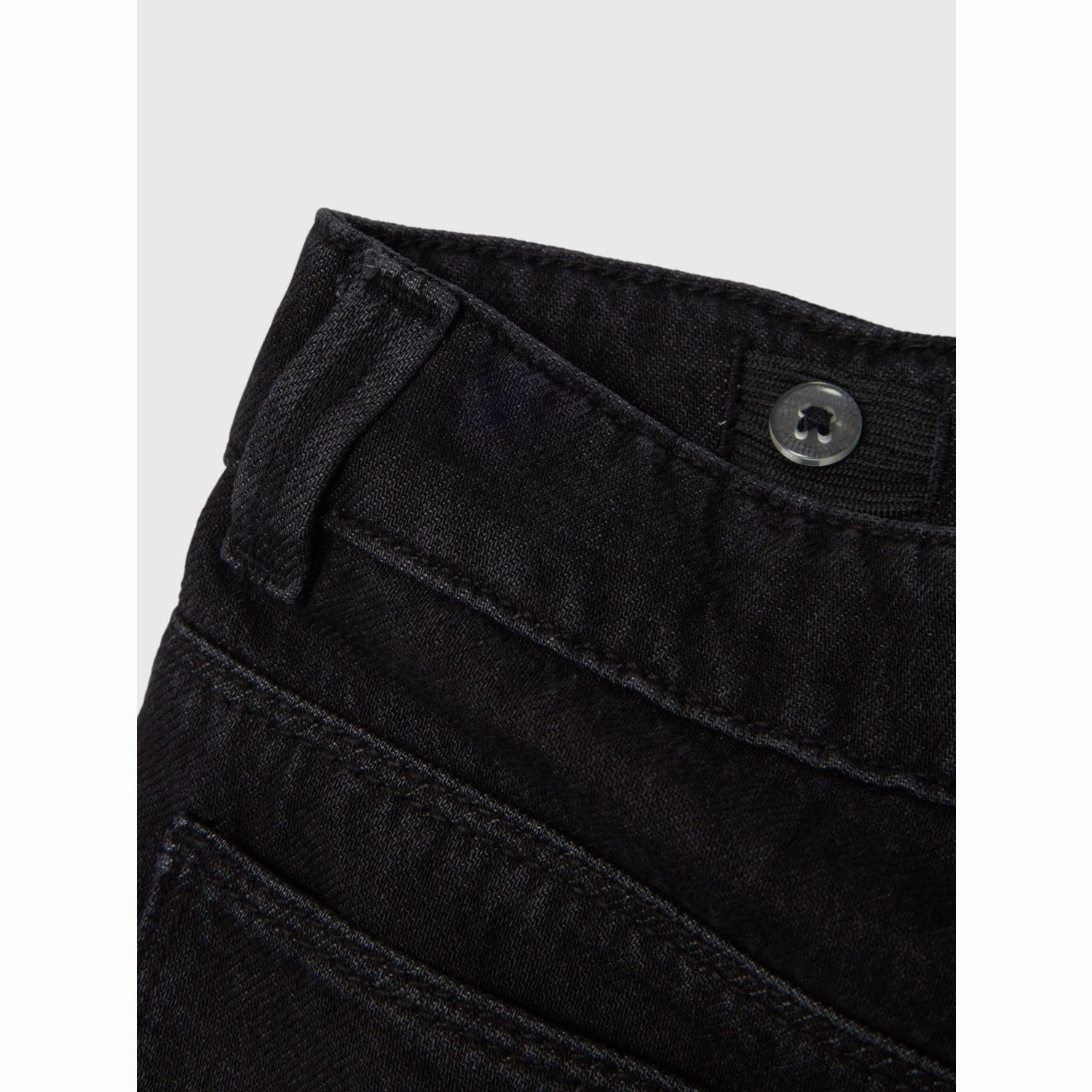 Name It Black Denim Rose Wide Cargo Jeans Adjustable Belt Loops Travel Ease