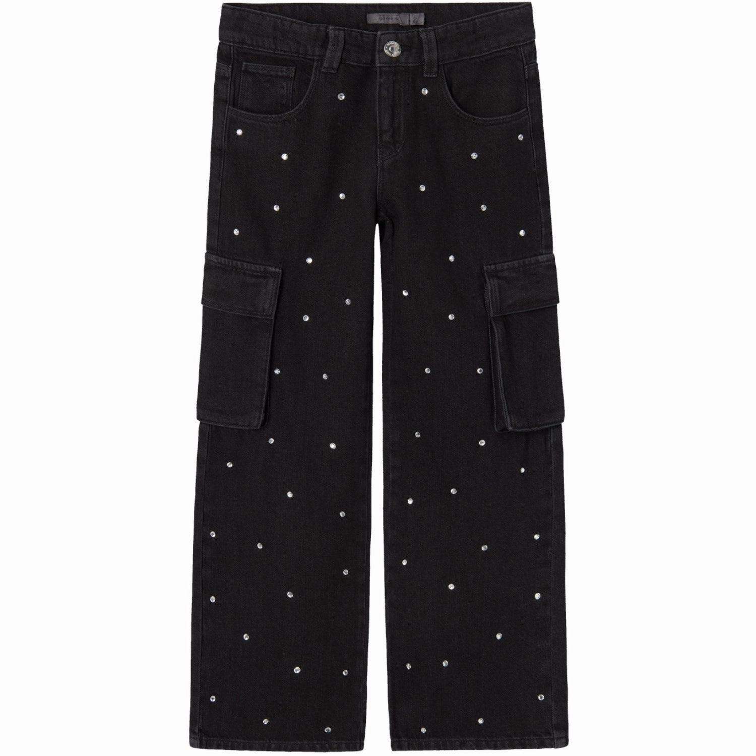 Artist Vibe Everyday Rainy Day Name It Black Denim Rose Wide Cargo Jeans