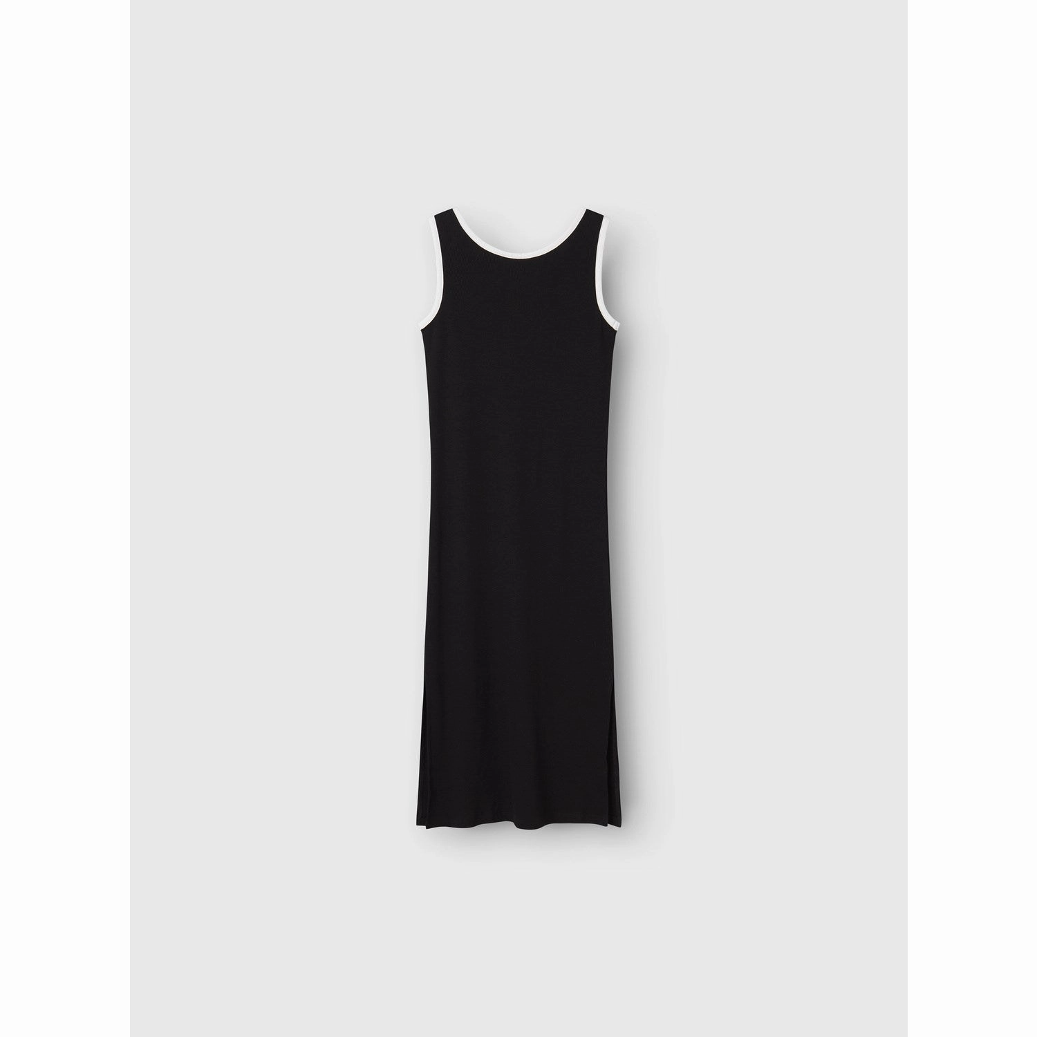 Name It Black Jally Slim Long Dress Textured Layers