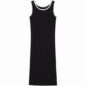 Name It Black Jally Slim Long Dress Cozy Energy Retro Vibes