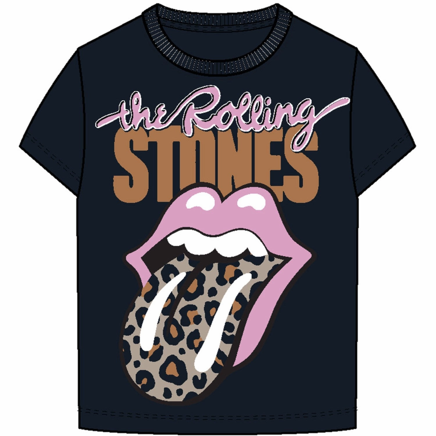 Name It Black Jaxari Rolling Stones T-Shirt Relaxed Vibe Relaxed Fit Design
