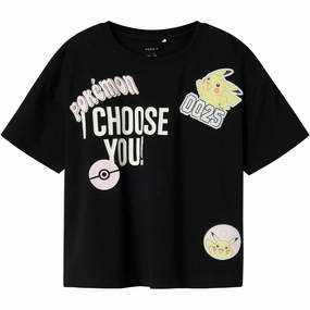 Name It Black Morana Pokemon T-Shirt Holiday Style Trend Reinforced Shoulder