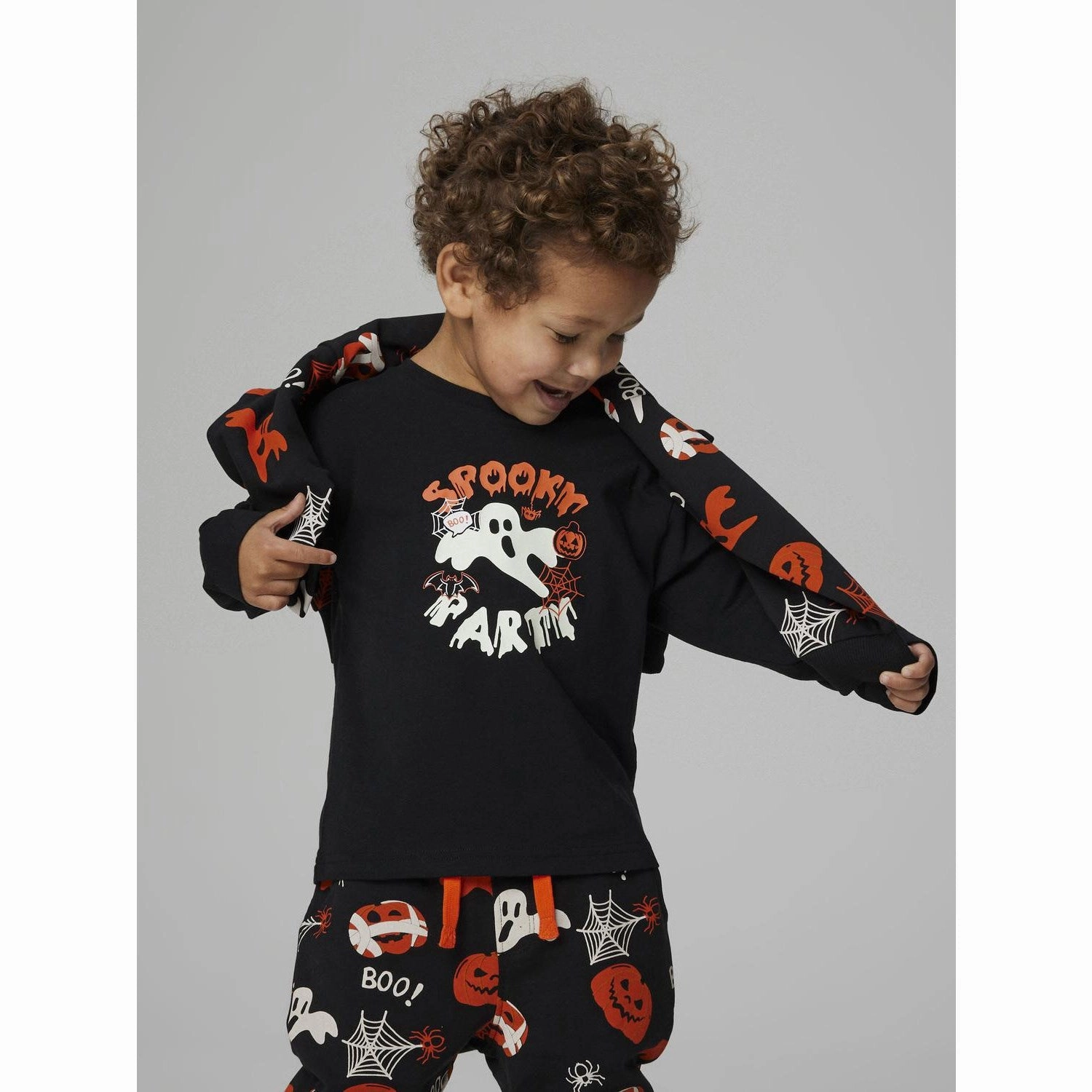 Name It Black Nmmoskaro Ls Nreg Top Abstract print Fall Foliage