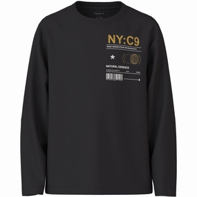 Name It Black Ny Vagno Loose Blouse Adjustable Cuffs