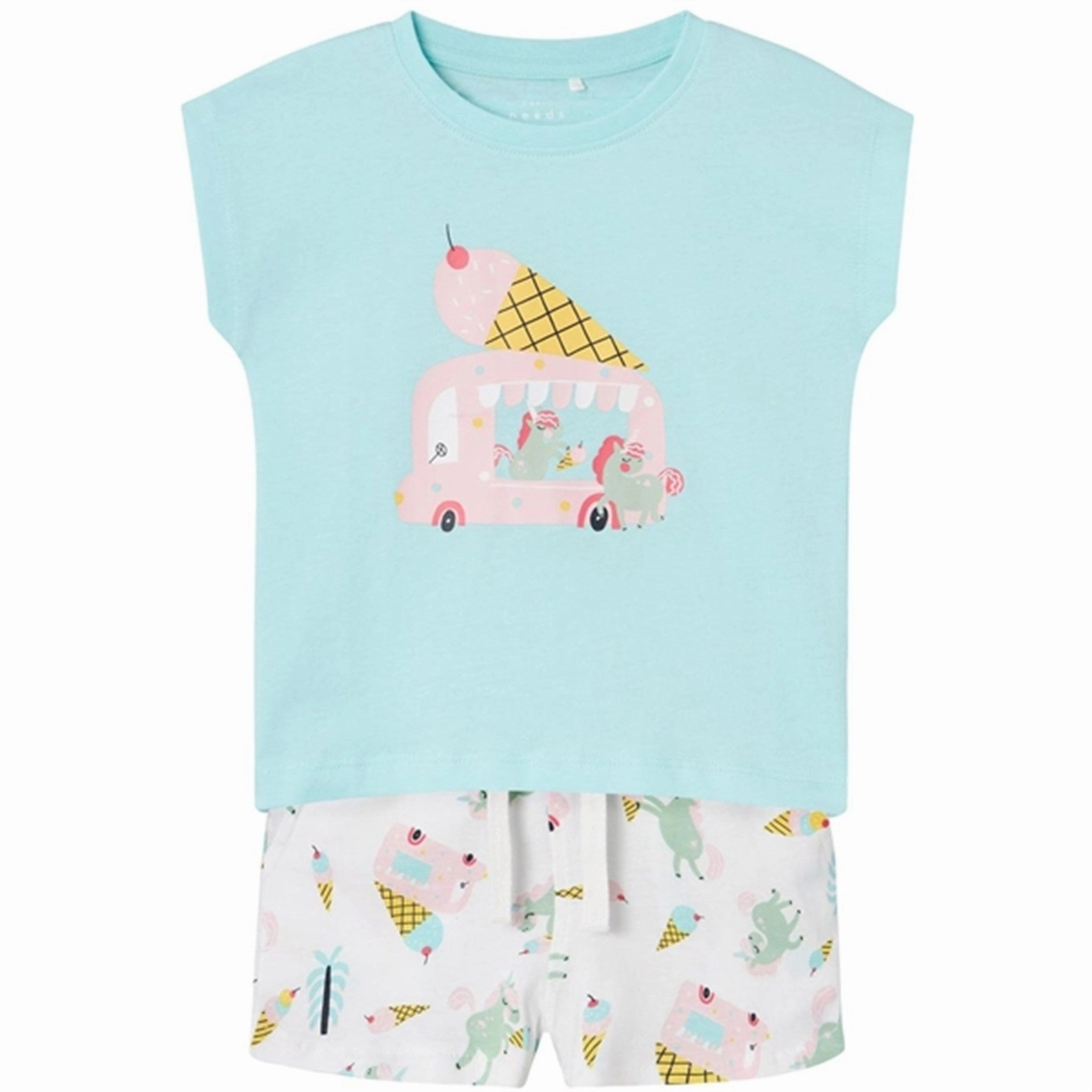 Summer Essential Name it Blue Tint Unicorns And Icecreams Vigea T-Shirt Set