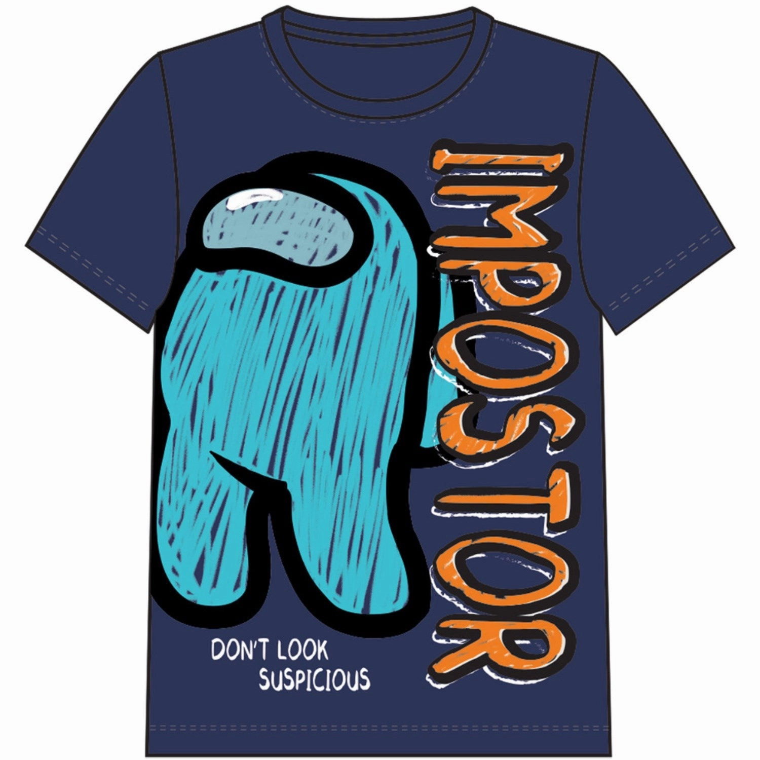 Name It Blueprint Jirou Among Us T-Shirt Flexible Cuff Design