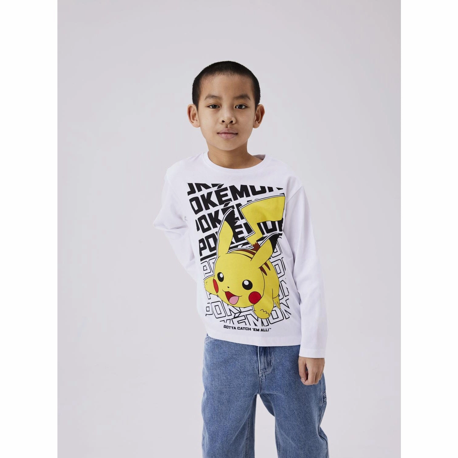 Name It Bright White Amas Pokemon Blouse Noos Smooth zipper closure