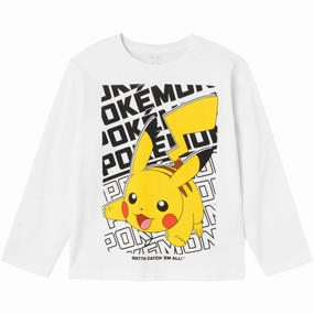 Name It Bright White Amas Pokemon Blouse Noos Relaxed Silhouette