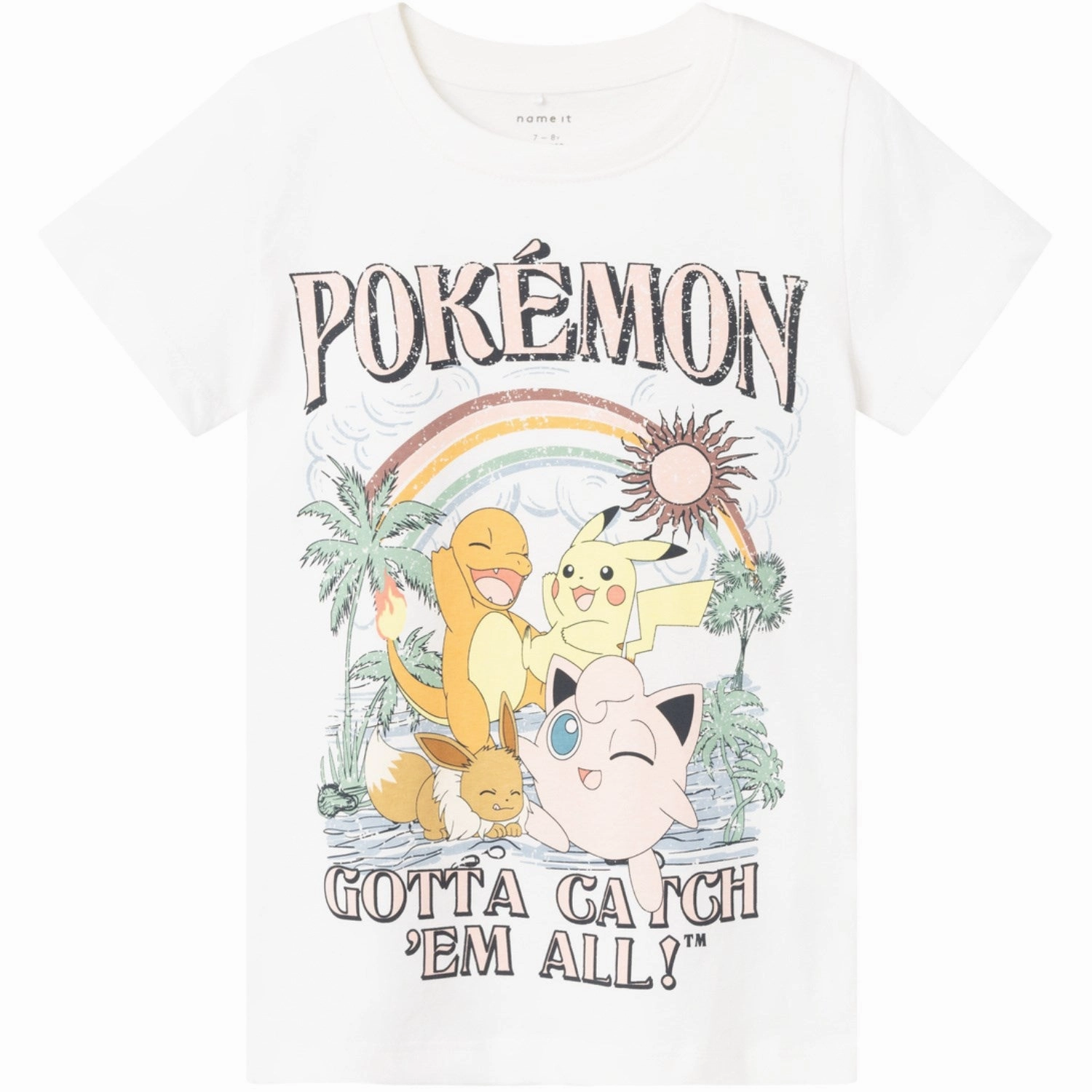 Scoop neck Name It Bright White Axaja Pokemon T-Shirt