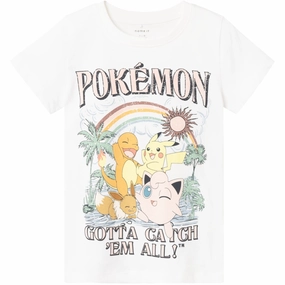 Scoop neck Name It Bright White Axaja Pokemon T-Shirt