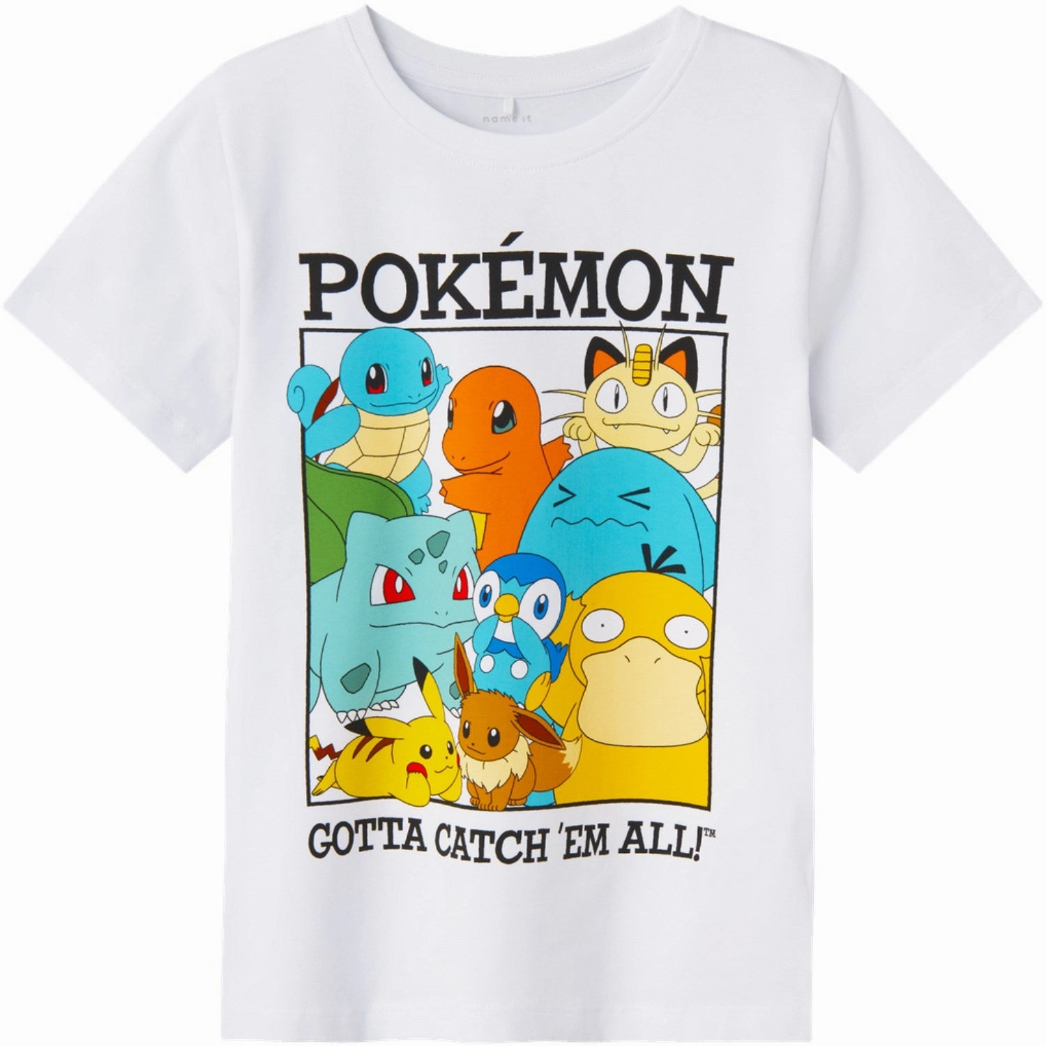 Name It Bright White Black text Masir Pokemon T-Shirt Fur combination Cool and casual