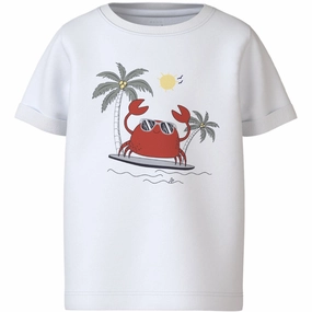 Name It Bright White Crab Surf Vux T-Shirt Recommended Casual Wearable
