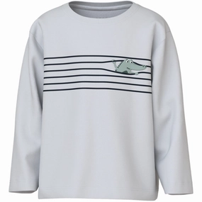 Fashion Statement Resort Wear Name It Bright White Croco Lines Nmmvagno Ls Loose Top