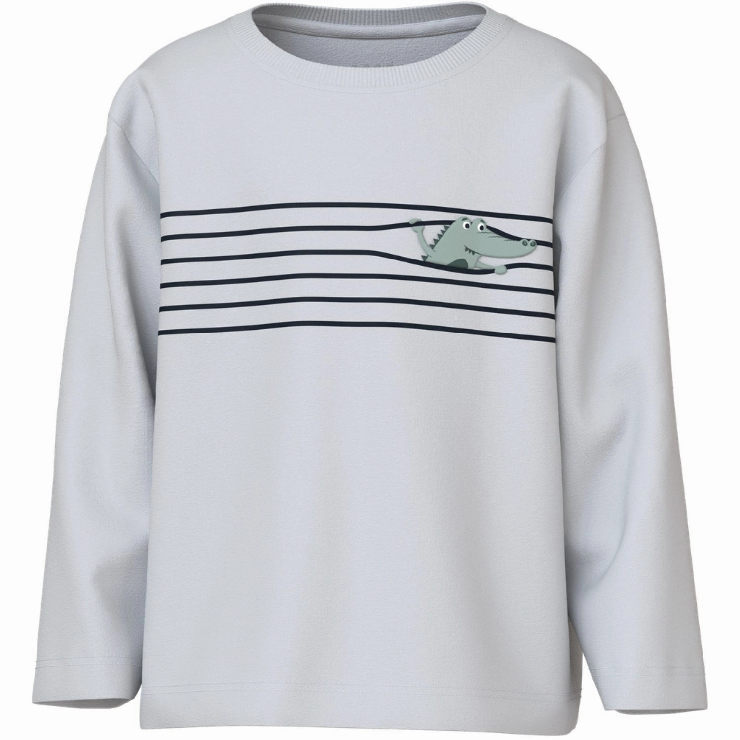 Name It Bright White Croco Lines Nmmvagno Ls Loose Top Fitted Design