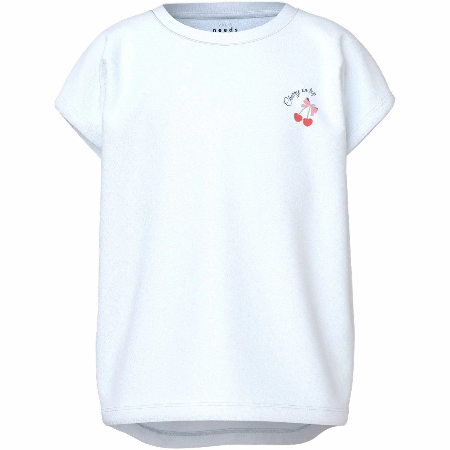 Name It Bright White Heart Cherry Varutti Capsl Loose T-Shirt High-Quality Fabric Easy Fit Wear