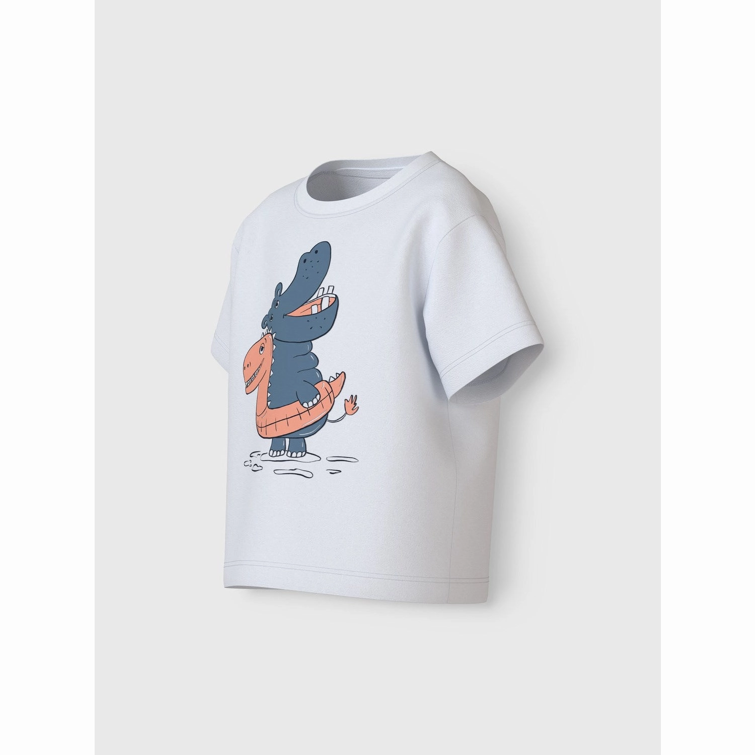 Name It Bright White Hippo Vagno Loose T-Shirt Travel Essential