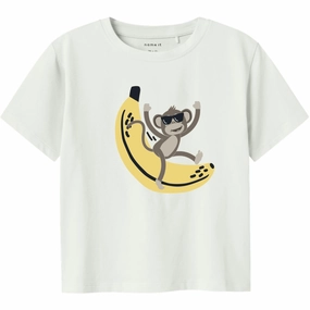 Name It Bright White Jax Regular T-Shirt Fuzz Free Surface