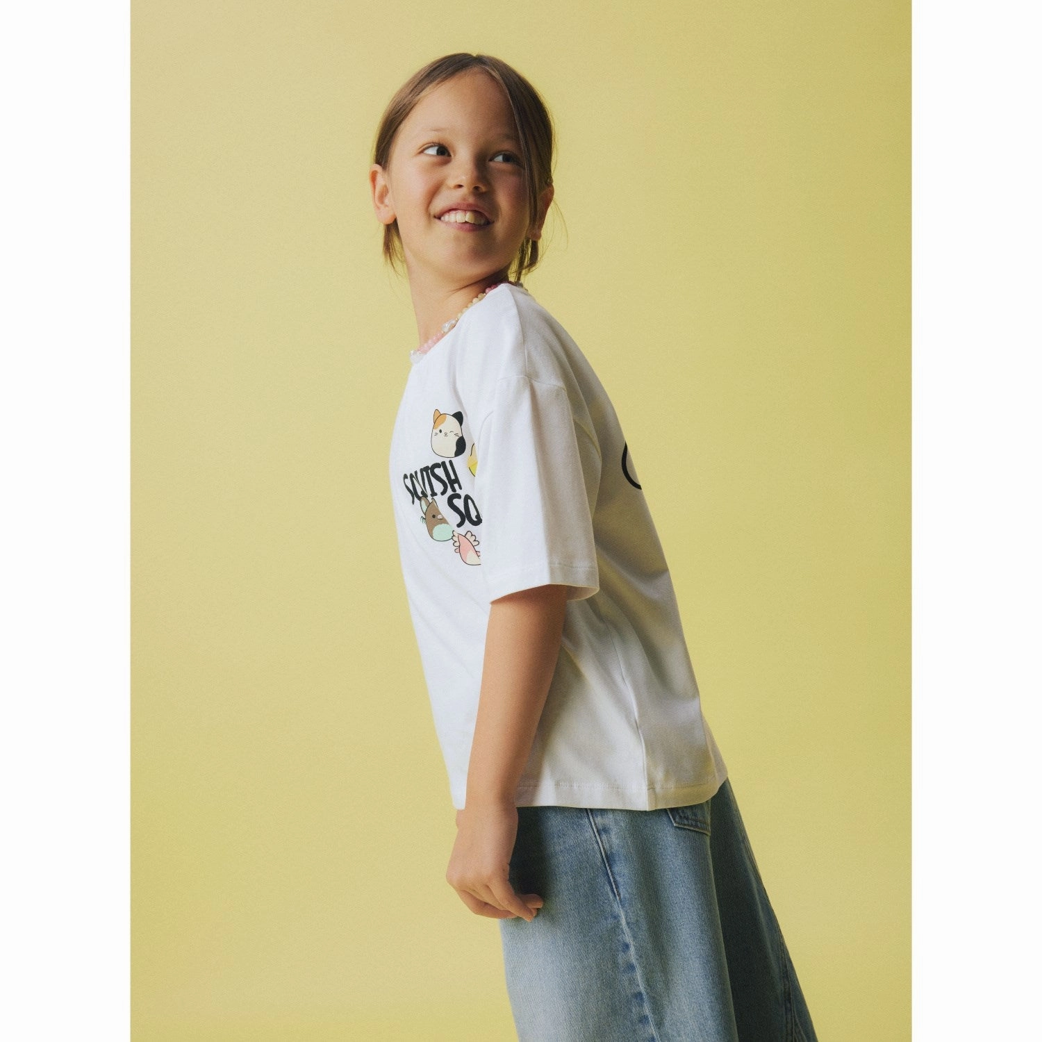 Name It Bright White Momi Squishmallows T-Shirt Travel Outfit High Density Weave