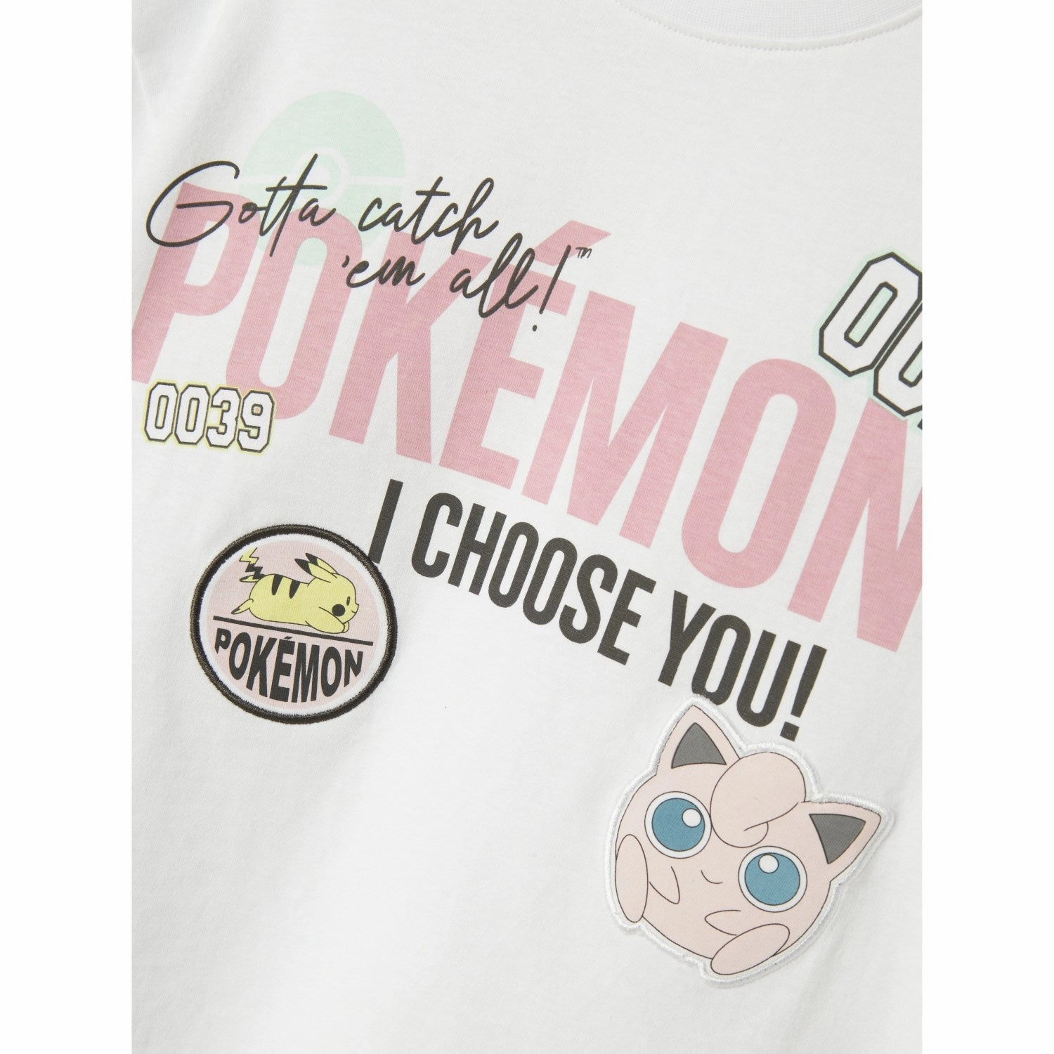 Reinforced Collar Heathered Fabric Name It Bright White Morana Pokemon T-Shirt