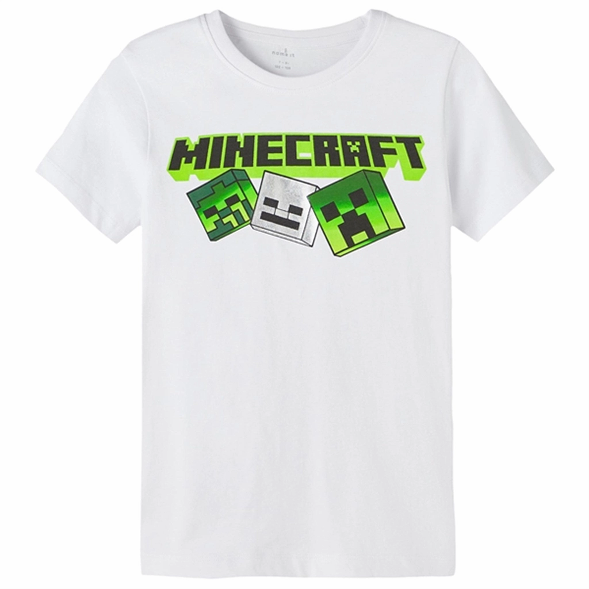 Name it Bright White Muxin Minecraft T-Shirt Snag Resistant Surface
