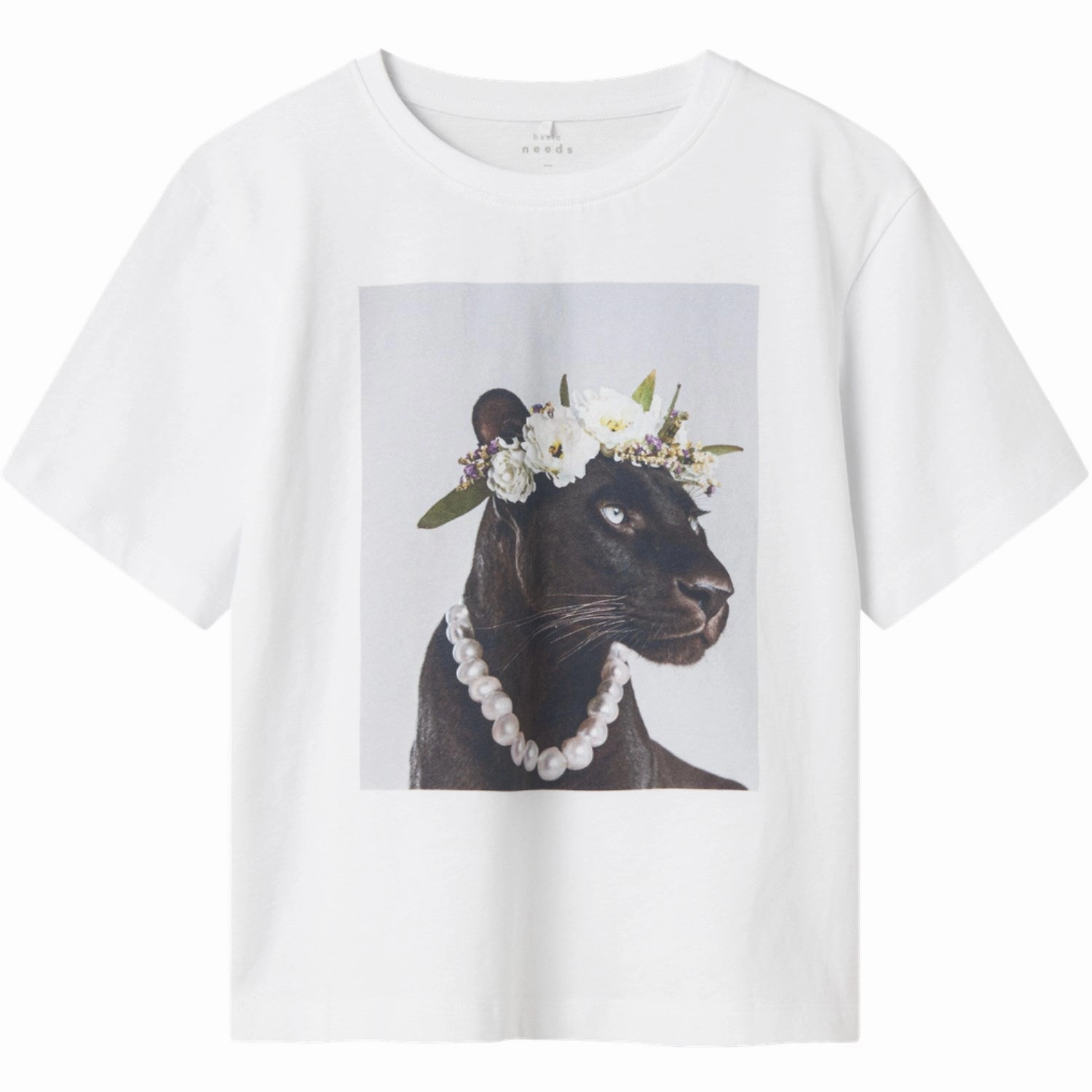 Workout Gear Luxury clothing Name It Bright White Panther Nkfvotea Ss Nreg Top