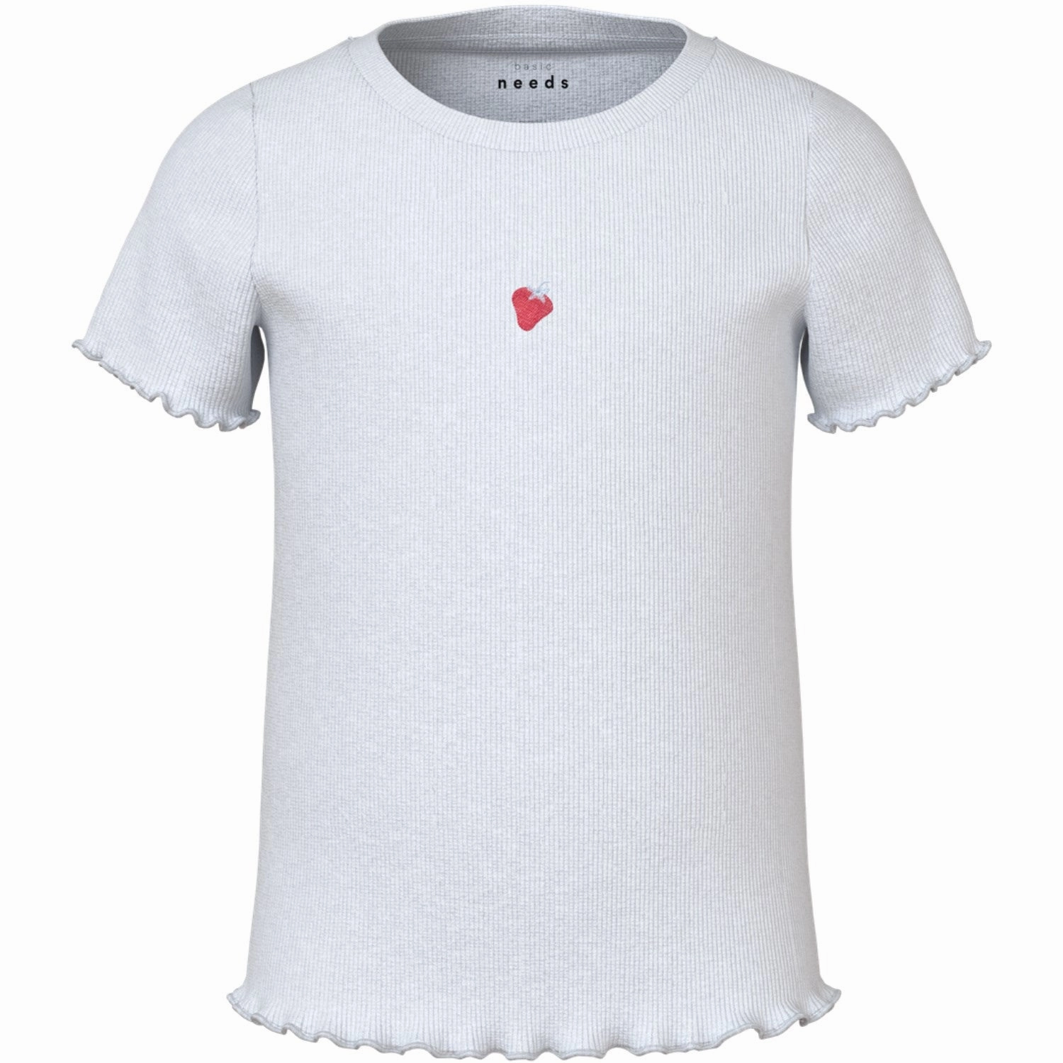 Name It Bright White Strawberry Vivemma Slim T-Shirt Soft touch finish