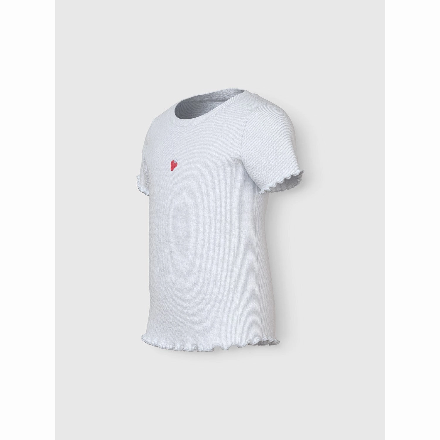 Anti Static Fabric Name It Bright White Strawberry Vivemma Slim T-Shirt