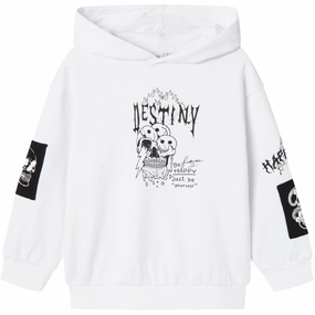 Name It Bright White Stroels Sweatshirt individuality Kangaroo Pocket