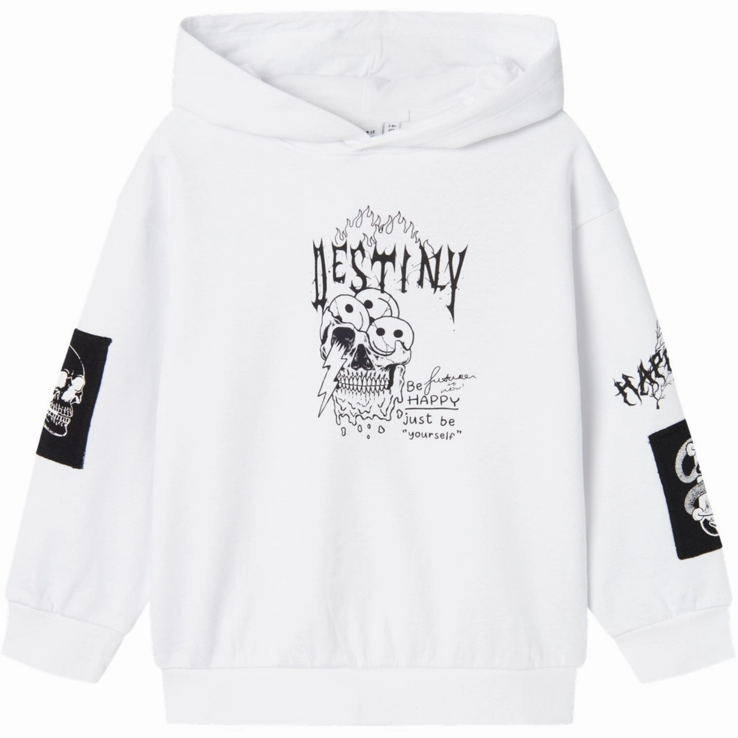 Name It Bright White Stroels Sweatshirt individuality Kangaroo Pocket