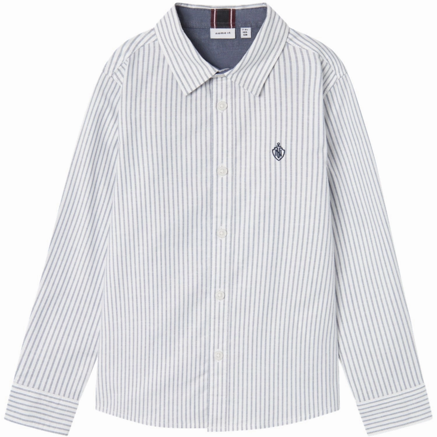 Minimalist Aesthetic Yoke Design Name It Bright White Thin Stripe - Flint Stone Rekid Shirt