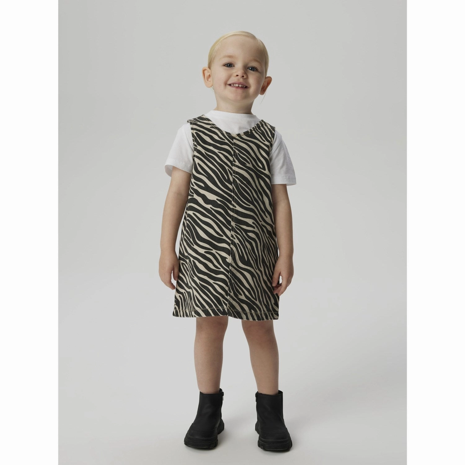 Elegant Everyday Name It Cement Black Zebra Zebra Twill Spencer Dress