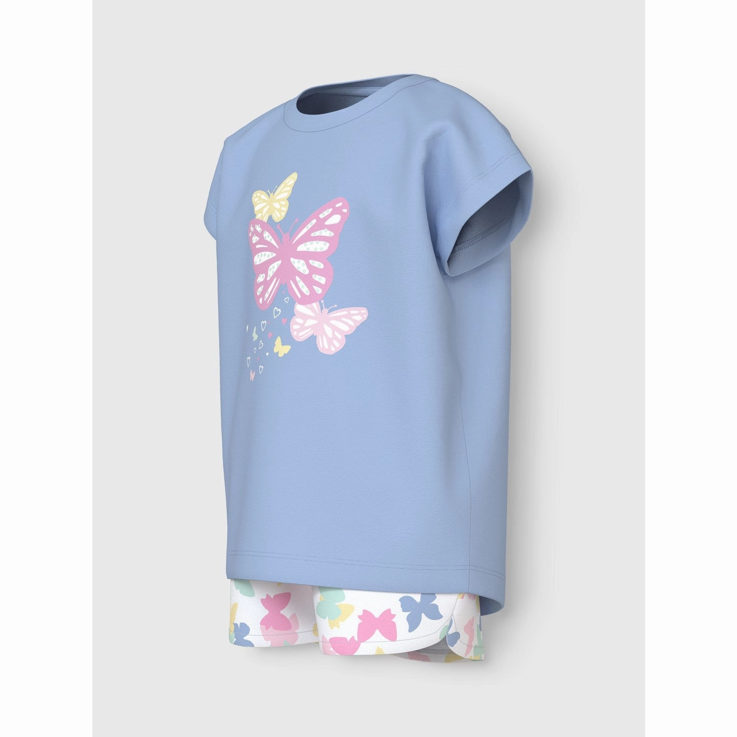Name It Chambray Blue Butterflies Vigea Shorts Set Durable Stitching