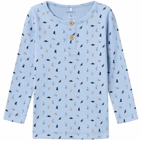 Name it Chambray Blue Dabbu Blouse Unstructured Shoulder