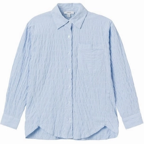 UV Protection Name it Chambray Blue Dustripes Oversize Shirt