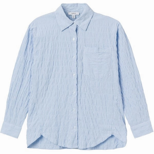 UV Protection Name it Chambray Blue Dustripes Oversize Shirt